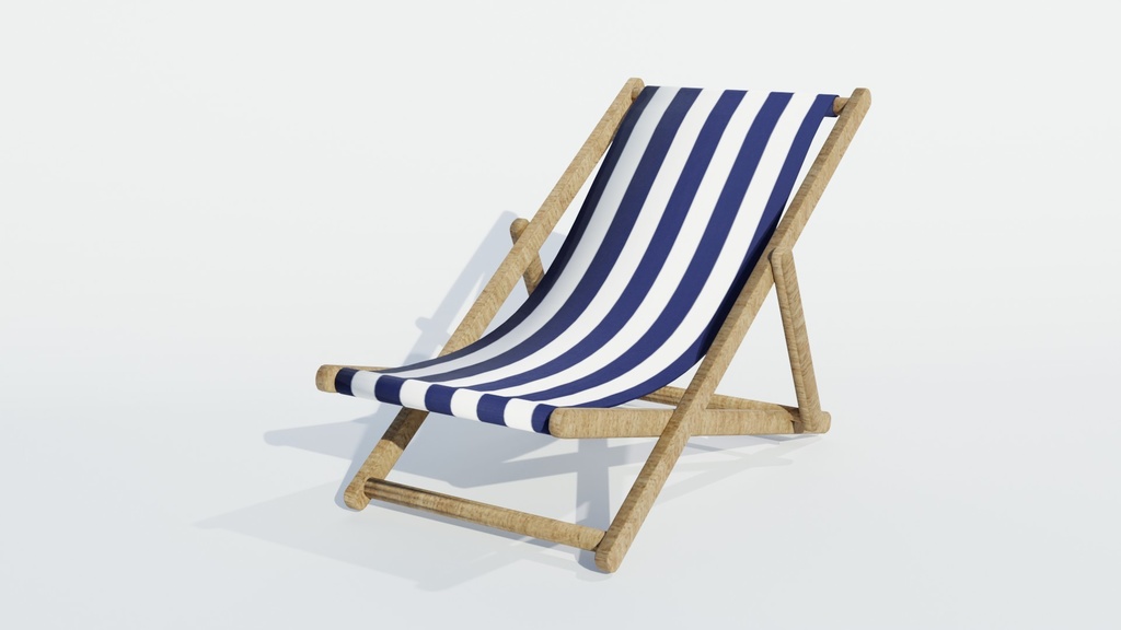 3DCG_ビーチチェアとボール