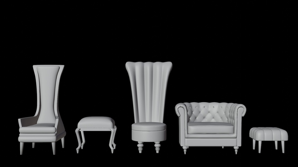 3DCG_お茶会の椅子