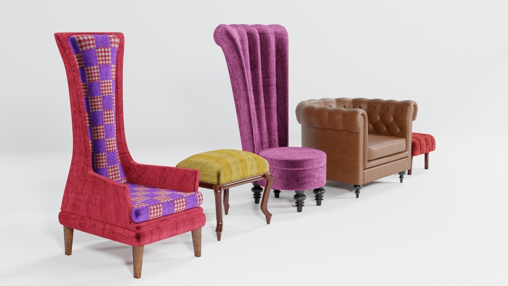 3DCG_お茶会の椅子