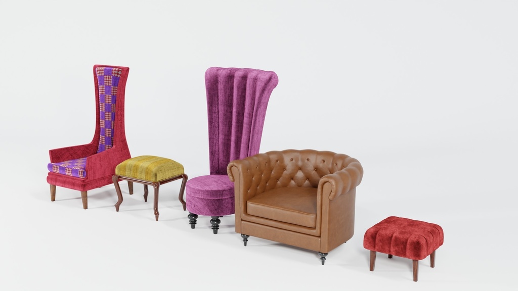 3DCG_お茶会の椅子