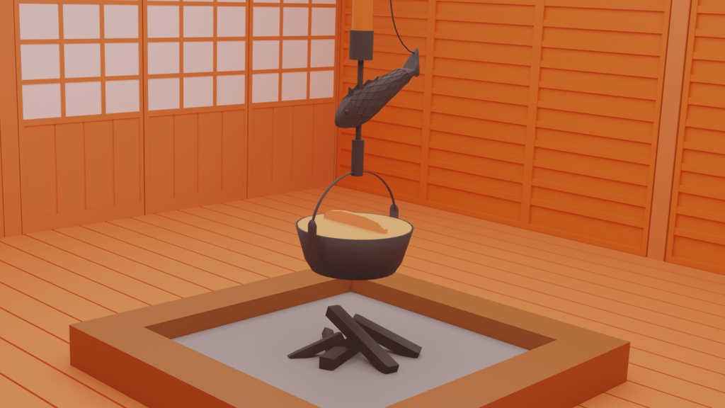 囲炉裏の部屋（fbx/cs3o）
