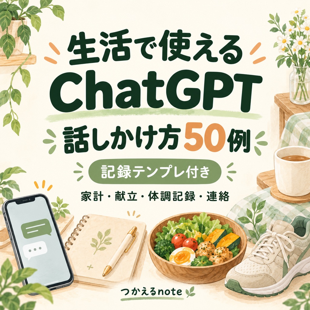 生活で使えるChatGPT|話しかけ方50例・記録テンプレセット