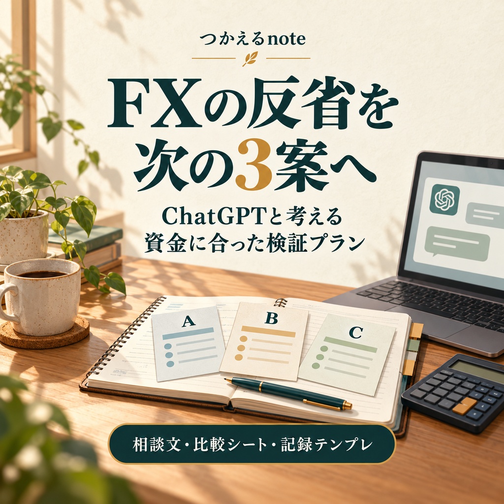 FXの反省を、次の3案へ｜ChatGPTと考える資金に合った検証プラン作成セット