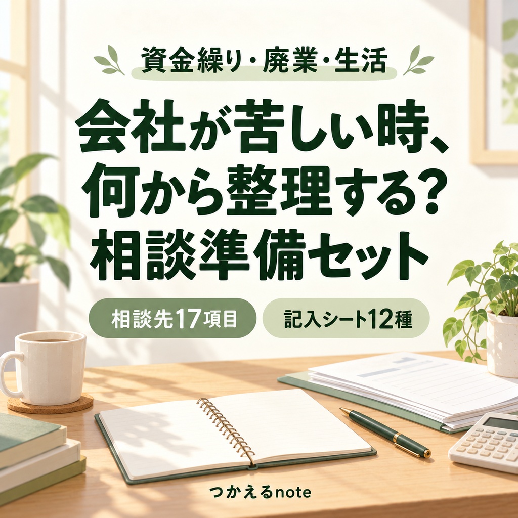 会社が苦しい時、何から整理する？｜資金繰り・廃業・生活の相談準備セット