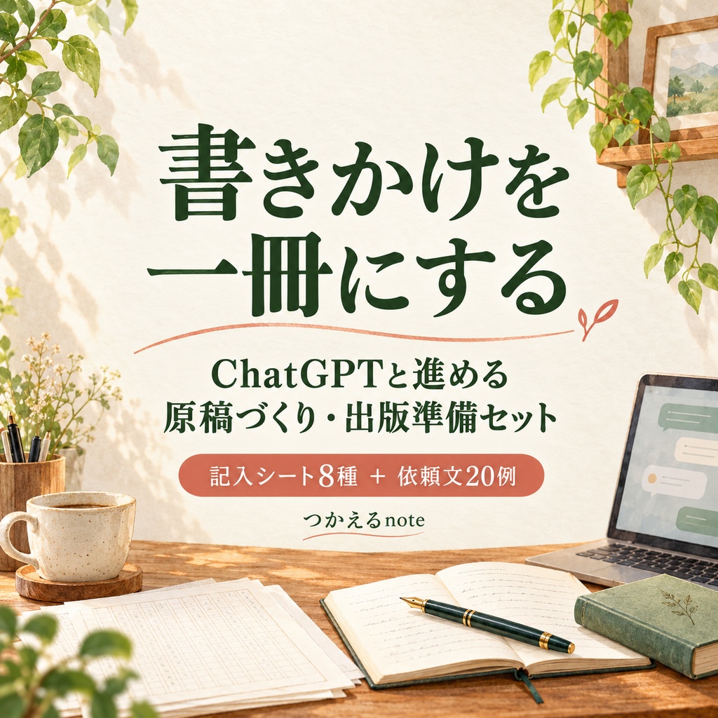 書きかけを一冊にする｜ChatGPTと進める原稿づくり・出版準備セット