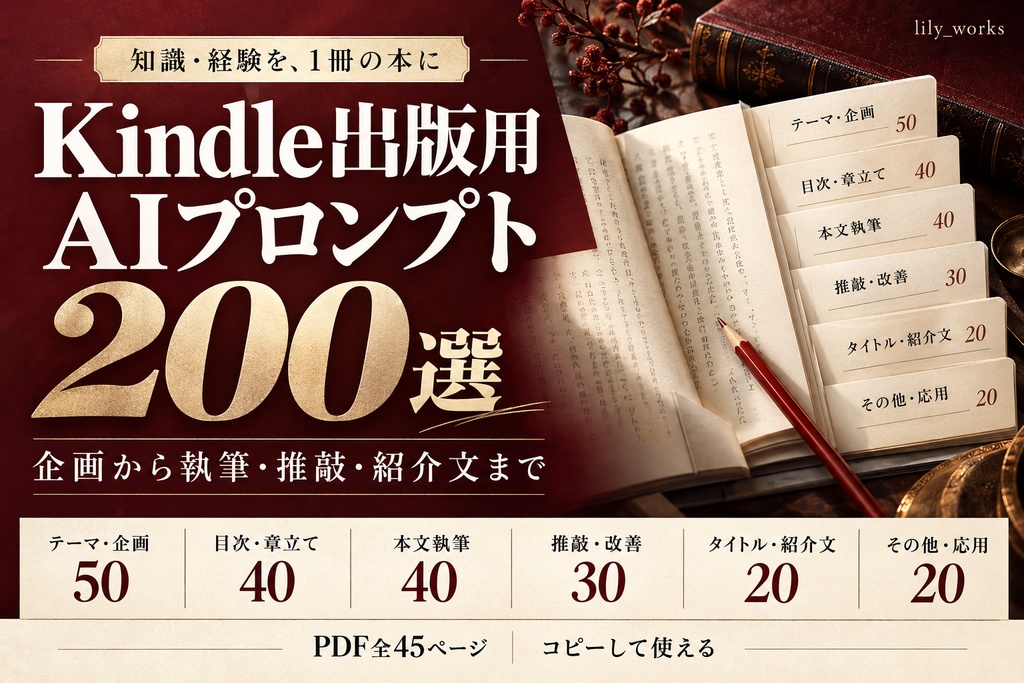Kindle出版用AIプロンプト200選
