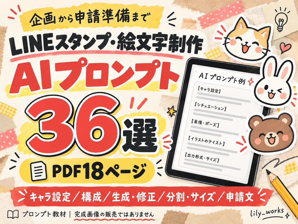 LINEスタンプ・絵文字制作AIプロンプト36選