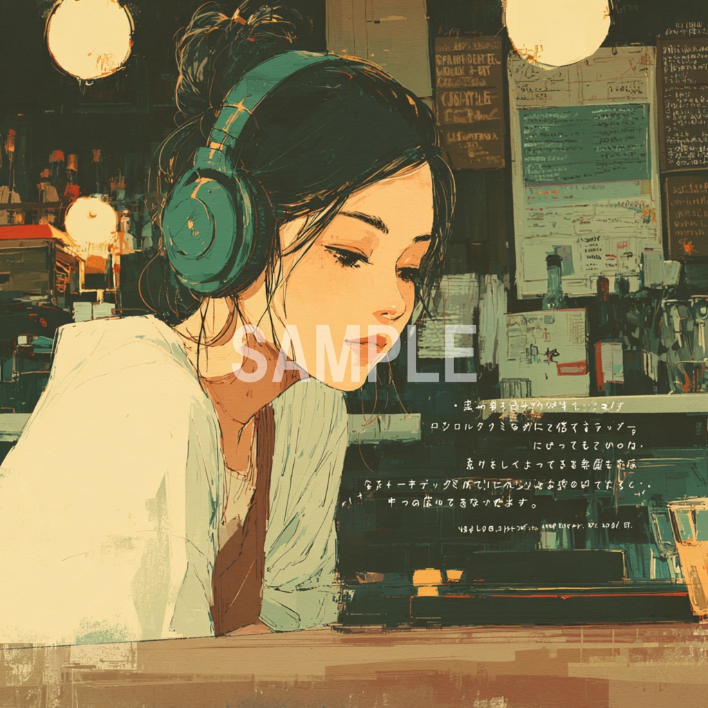 カフェカウンター Lo-Fi かわいい女の子