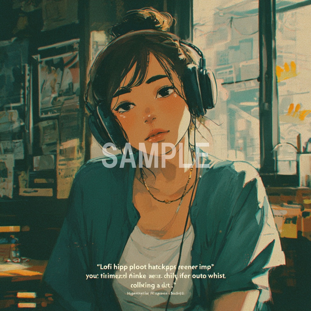 カフェカウンター Lo-Fi かわいい女の子