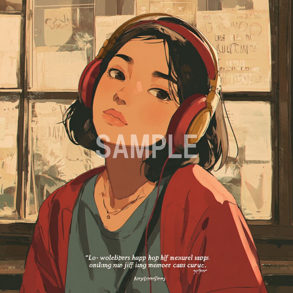 カフェカウンター Lo-Fi かわいい女の子