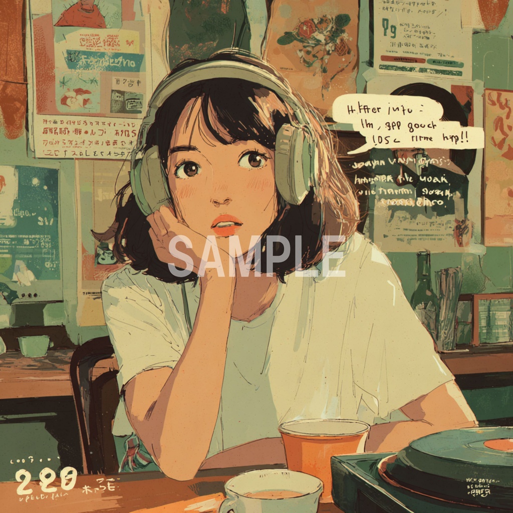 カフェカウンター Lo-Fi かわいい女の子