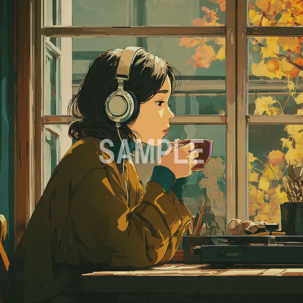 カフェの窓際でくつろぐLo-Fi