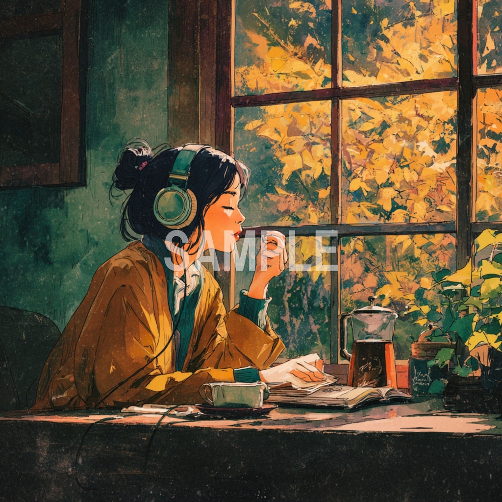 カフェの窓際でくつろぐLo-Fi