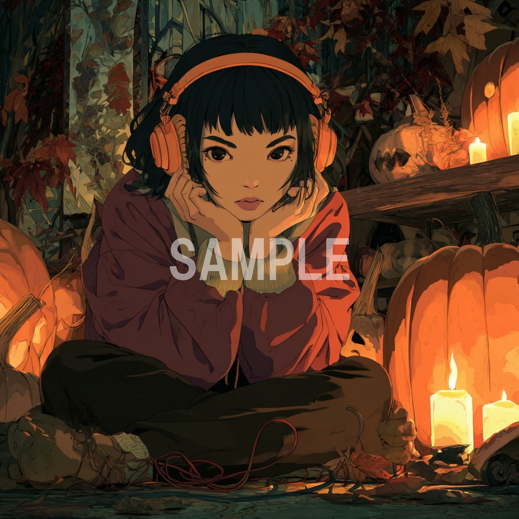 キャンドル灯る部屋でくつろぐLo-Fi