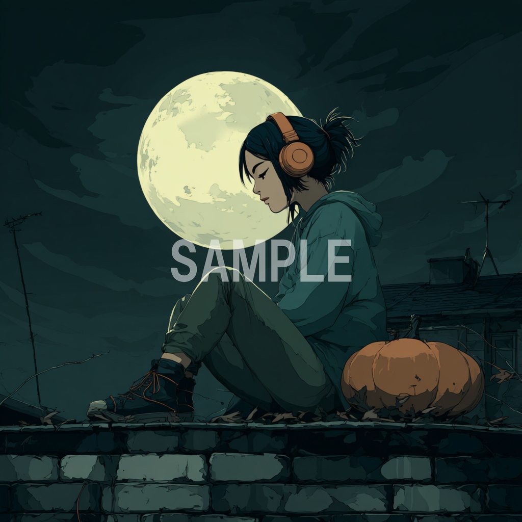 月明かりのもとで佇むLo-Fi