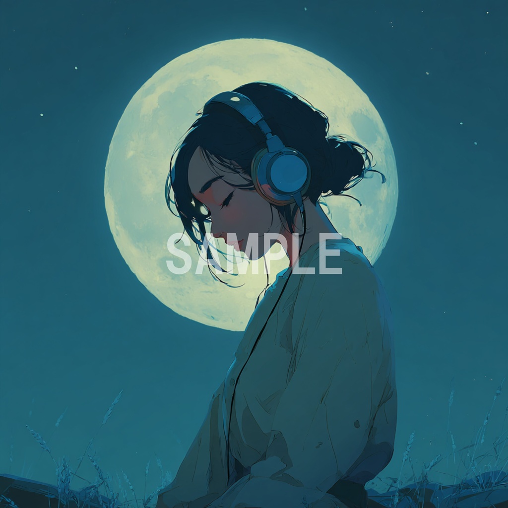 月明かりのもとで佇むLo-Fi
