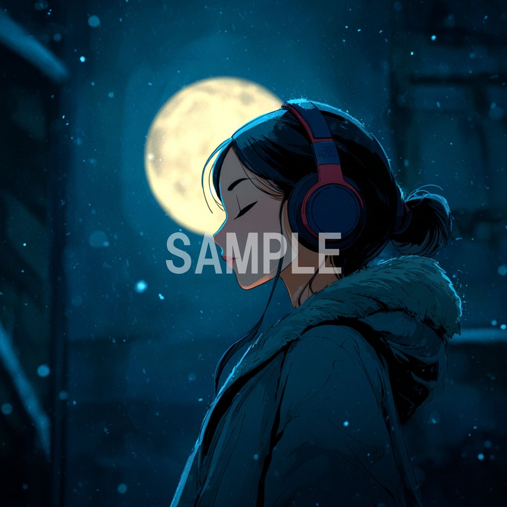 月明かりのもとで佇むLo-Fi