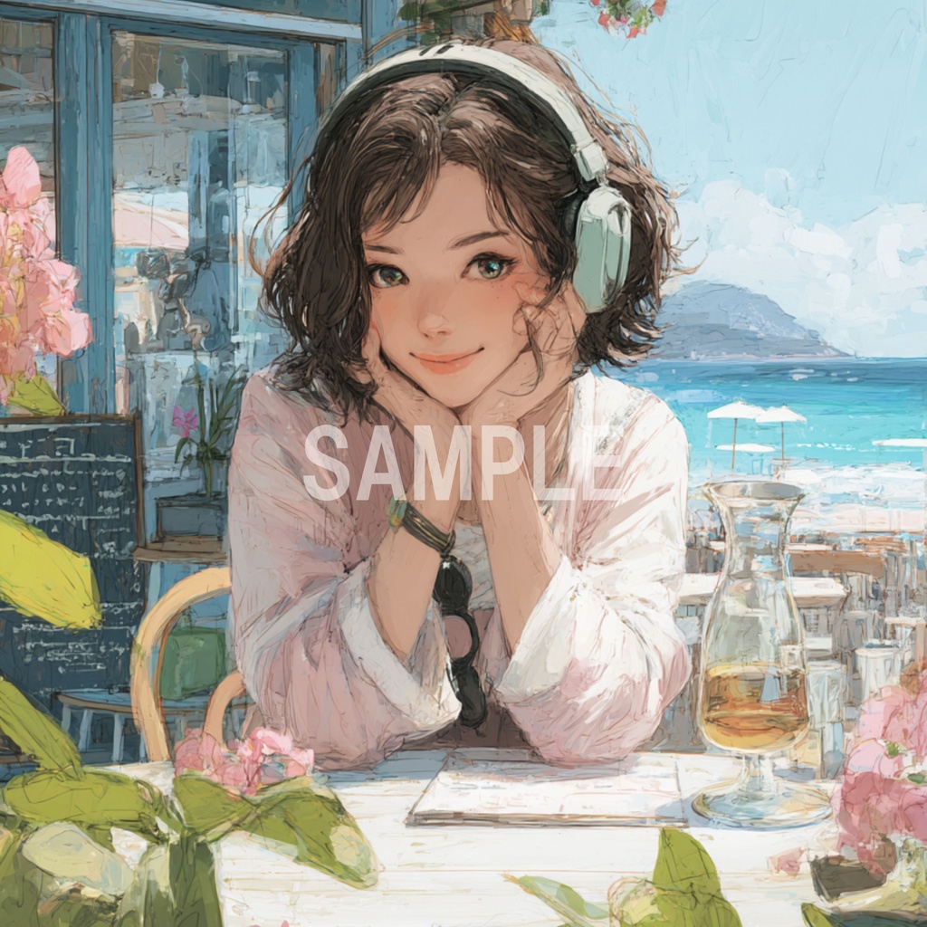 海辺のカフェでくつろぐLo-Fi