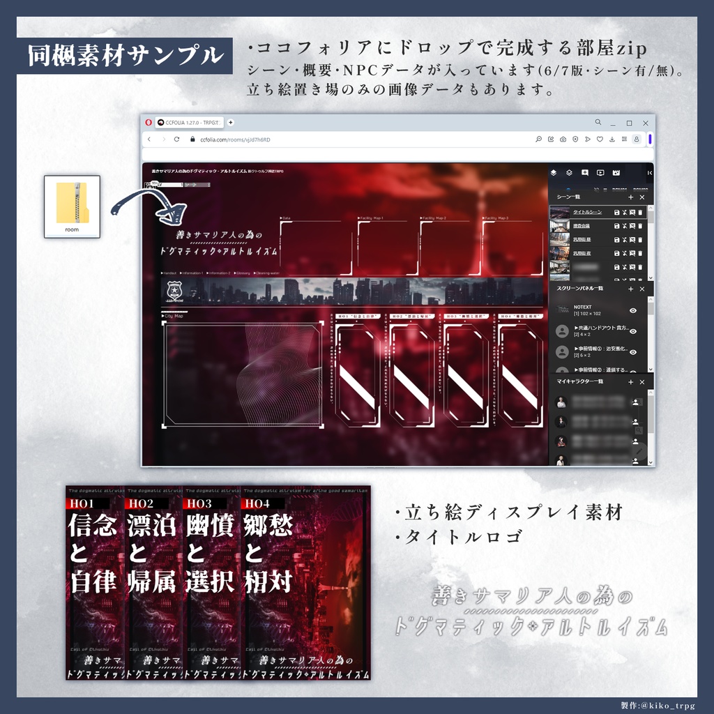 【CoC現日刑事×秘匿】善きサマリア人の為のドグマティック・アルトルイズム【6版/7版】【日本語/中文】
