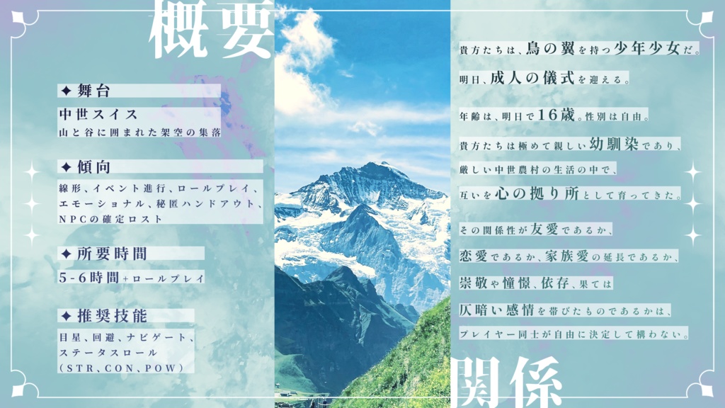 【CoC中世スイス×秘匿】その夜が明ける前に、この世界の果てまで【6版/7版】