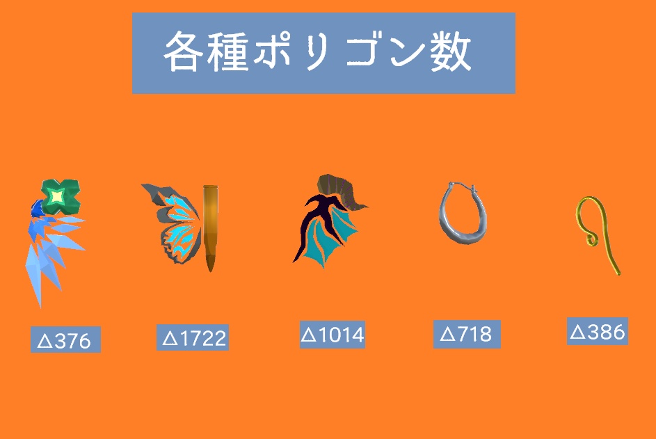 【VRChat想定】イヤリングセット