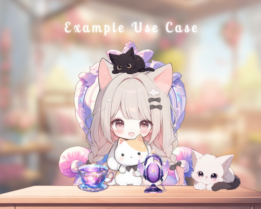 【Assets】5x Kawaii Kittens | Best Friends | Vtuber Pets | Cute Cats | Anime | PNGtuber Assets | Digital Download | Stream Overlay Decoration