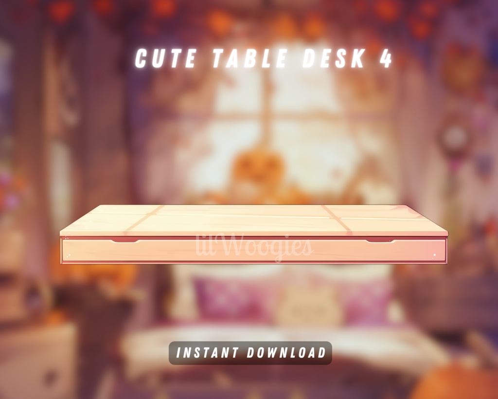 【Assets】5x Vtuber Cute Table Desks | PNGtuber | Transparent Props | Cute | Assets | Stand | Twitch Overlay | Digital Download | Stream Decoration