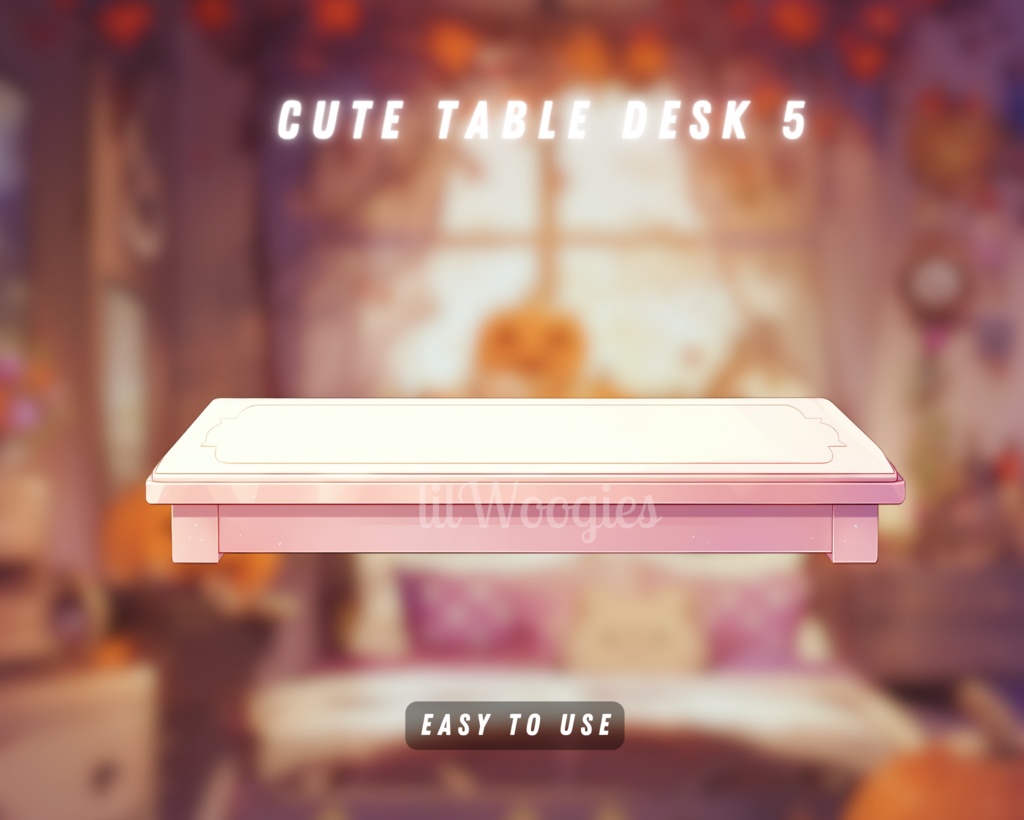【Assets】5x Vtuber Cute Table Desks | PNGtuber | Transparent Props | Cute | Assets | Stand | Twitch Overlay | Digital Download | Stream Decoration