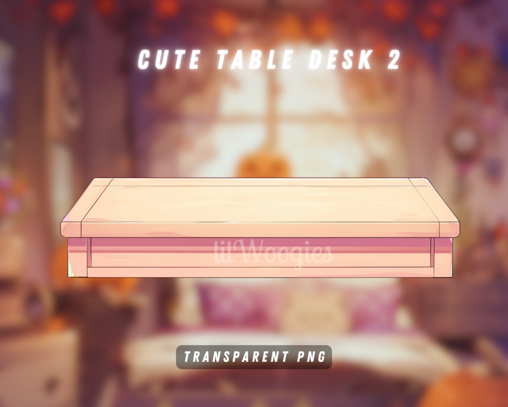 【Assets】5x Vtuber Cute Table Desks | PNGtuber | Transparent Props | Cute | Assets | Stand | Twitch Overlay | Digital Download | Stream Decoration