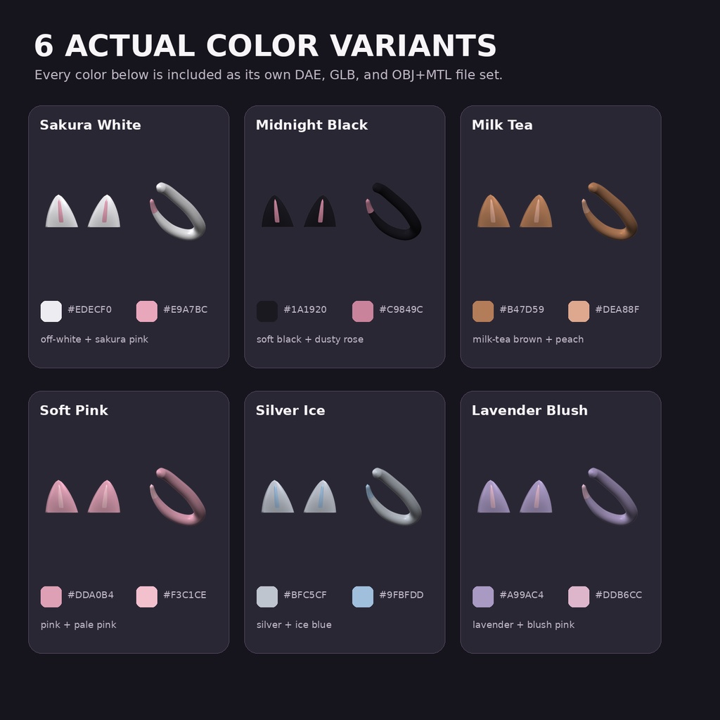 【VRChat向け】LunaFluff Neko Ears & Tail | 猫耳&しっぽ | Rigged + PhysBones | 6