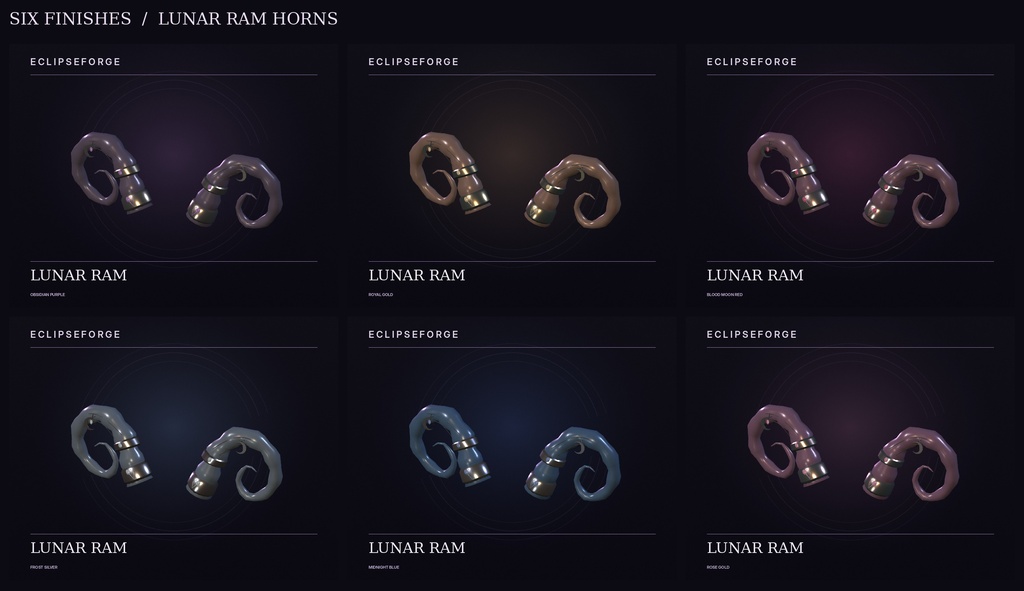 【3種×6色/GLB】ECLIPSE ABYSSAL HORNS|ゴシック角アクセサリー