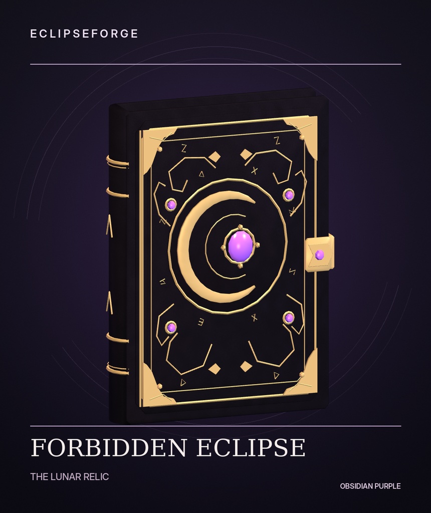 【3種×6色・GLB】ECLIPSE FORBIDDEN GRIMOIRE|ゴシック魔導書 3Dモデル