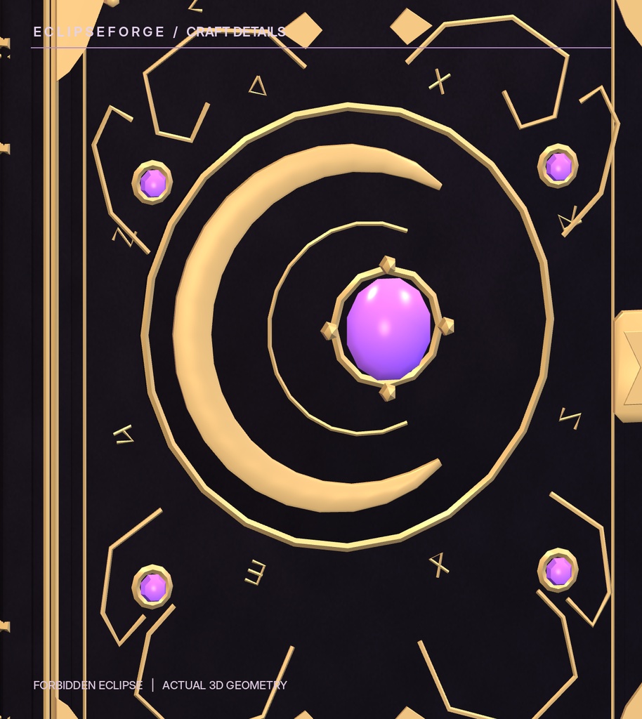 【3種×6色・GLB】ECLIPSE FORBIDDEN GRIMOIRE|ゴシック魔導書 3Dモデル