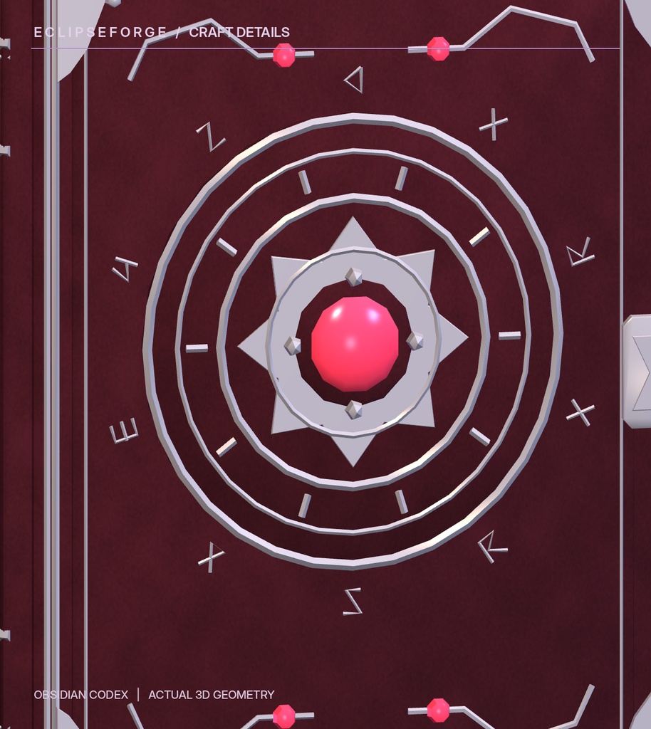 【3種×6色・GLB】ECLIPSE FORBIDDEN GRIMOIRE|ゴシック魔導書 3Dモデル