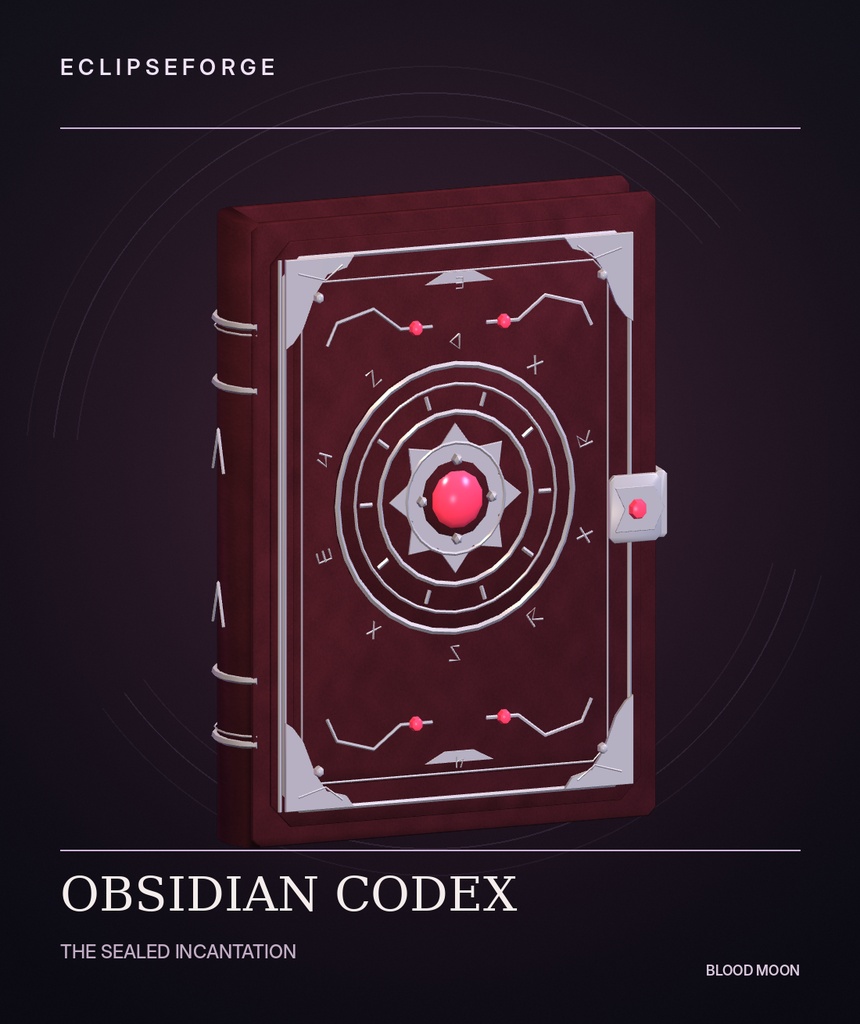 【3種×6色・GLB】ECLIPSE FORBIDDEN GRIMOIRE|ゴシック魔導書 3Dモデル