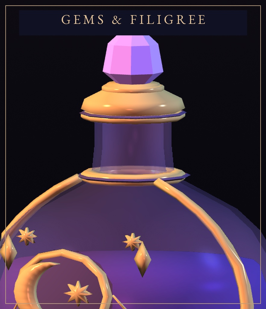 【3D小道具 / GLB】Eclipse Alchemy | 魔法のポーション瓶3種・6色 | Fantasy Potion Set