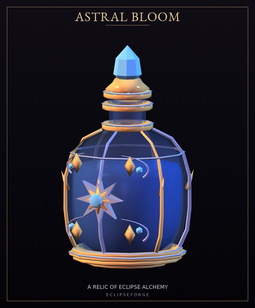 【3D小道具 / GLB】Eclipse Alchemy | 魔法のポーション瓶3種・6色 | Fantasy Potion Set