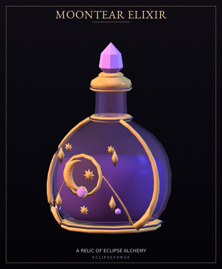 【3D小道具 / GLB】Eclipse Alchemy | 魔法のポーション瓶3種・6色 | Fantasy Potion Set