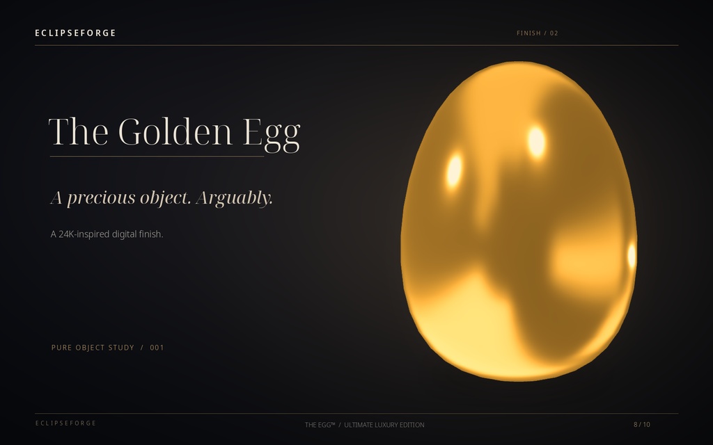 【4色・GLB/OBJ】THE EGG™|Ultimate Luxury Edition|究極の高級たまご3Dモデル