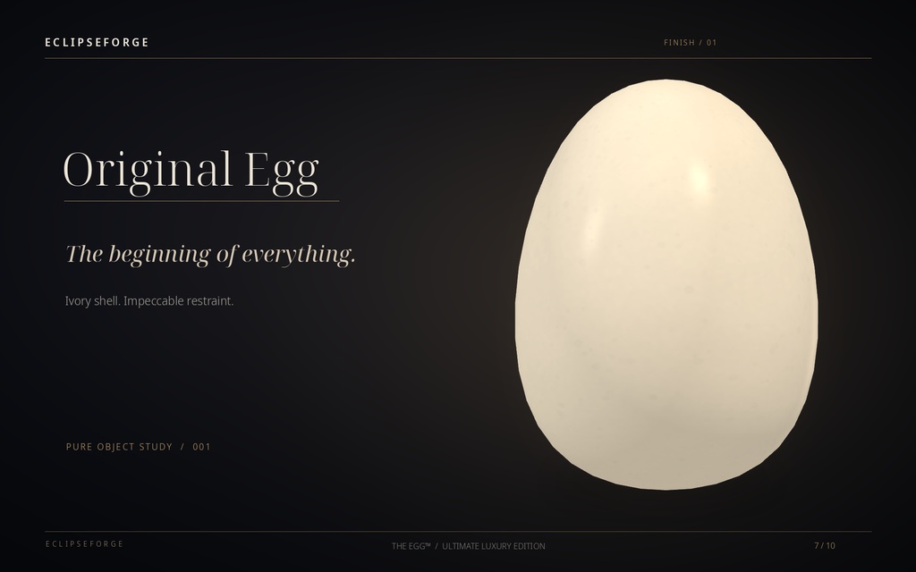 【4色・GLB/OBJ】THE EGG™|Ultimate Luxury Edition|究極の高級たまご3Dモデル
