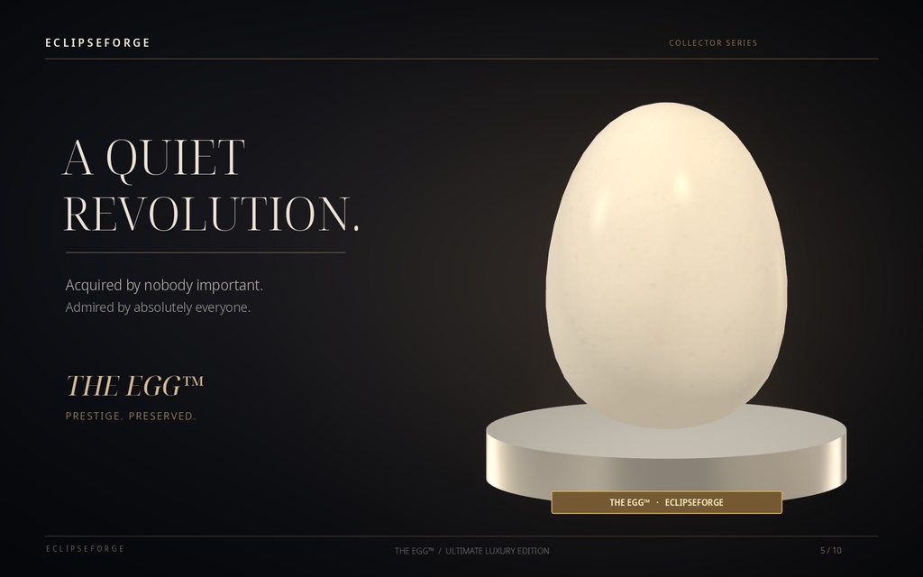 【4色・GLB/OBJ】THE EGG™|Ultimate Luxury Edition|究極の高級たまご3Dモデル