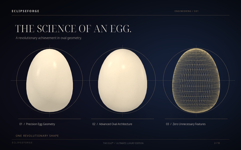 【4色・GLB/OBJ】THE EGG™|Ultimate Luxury Edition|究極の高級たまご3Dモデル