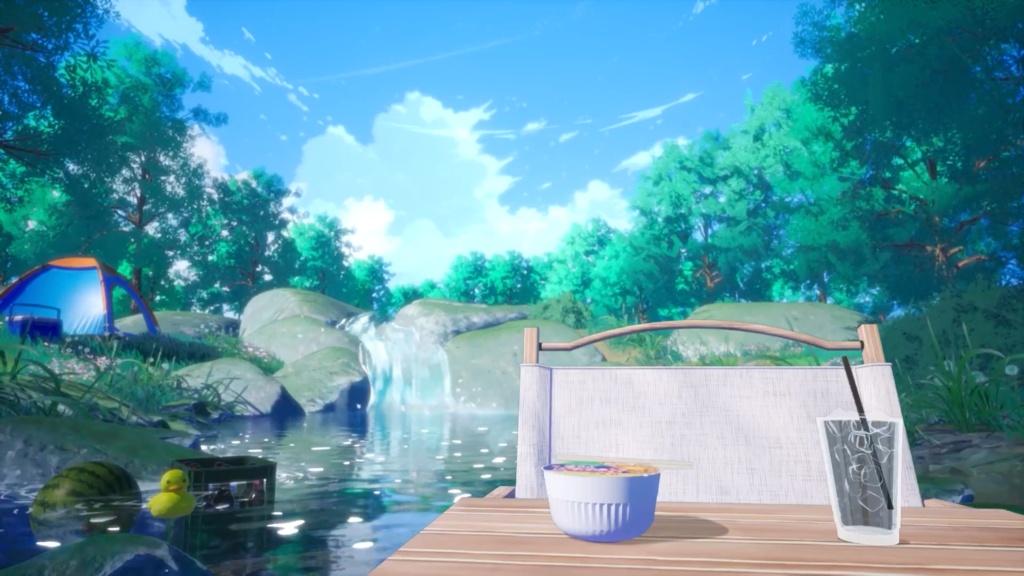 【Vtuber - 動く配信背景】 夏の渓谷