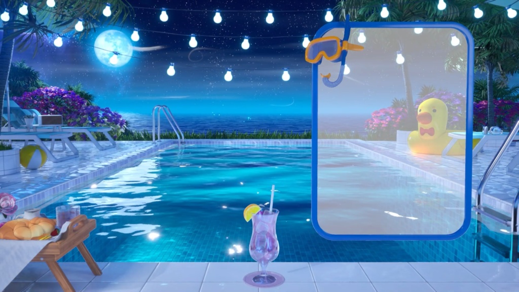 【Vtuber - 動く配信背景】 夏のプール