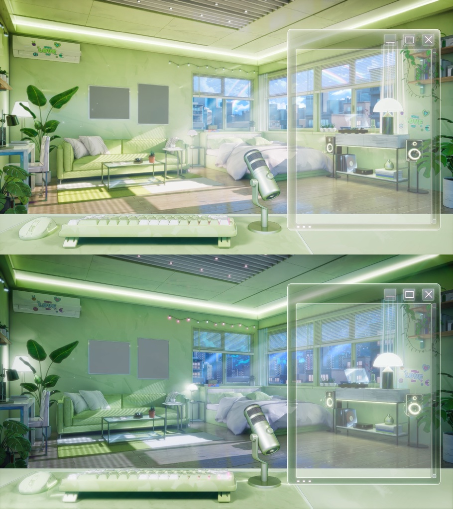 【Vtuber - 動く配信背景】音楽が流れる部屋