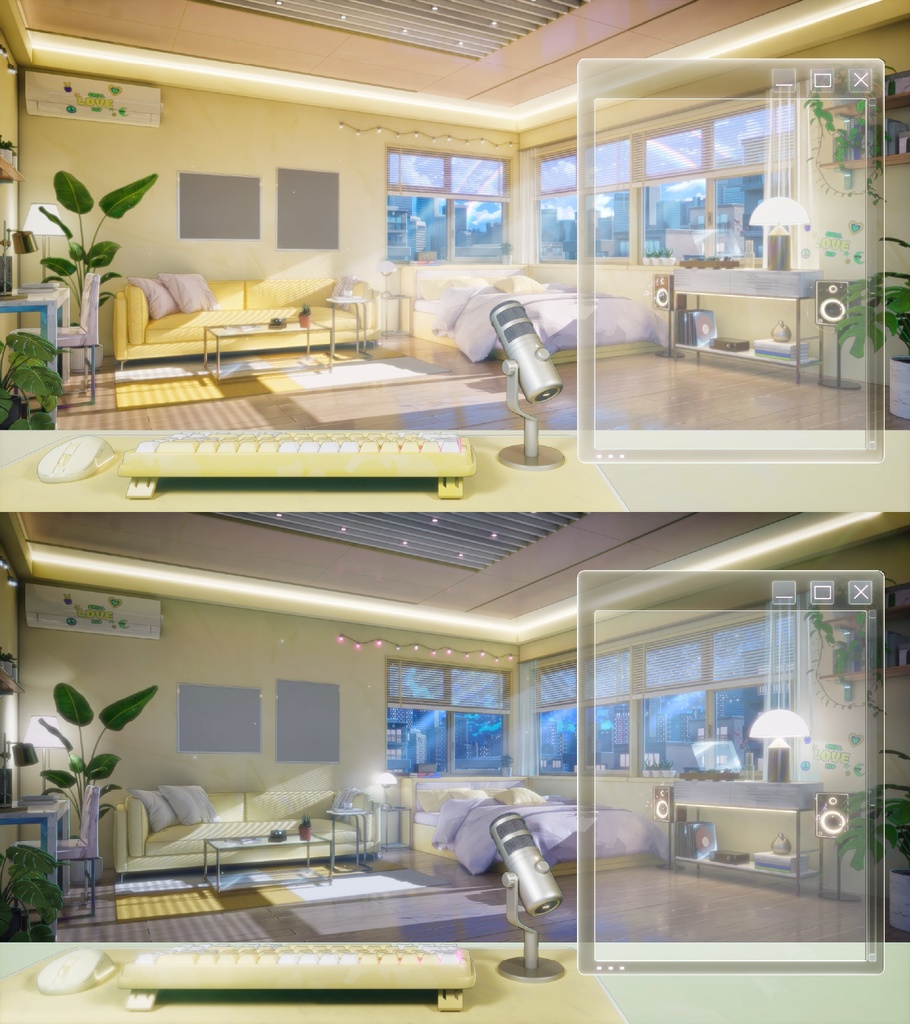 【Vtuber - 動く配信背景】音楽が流れる部屋