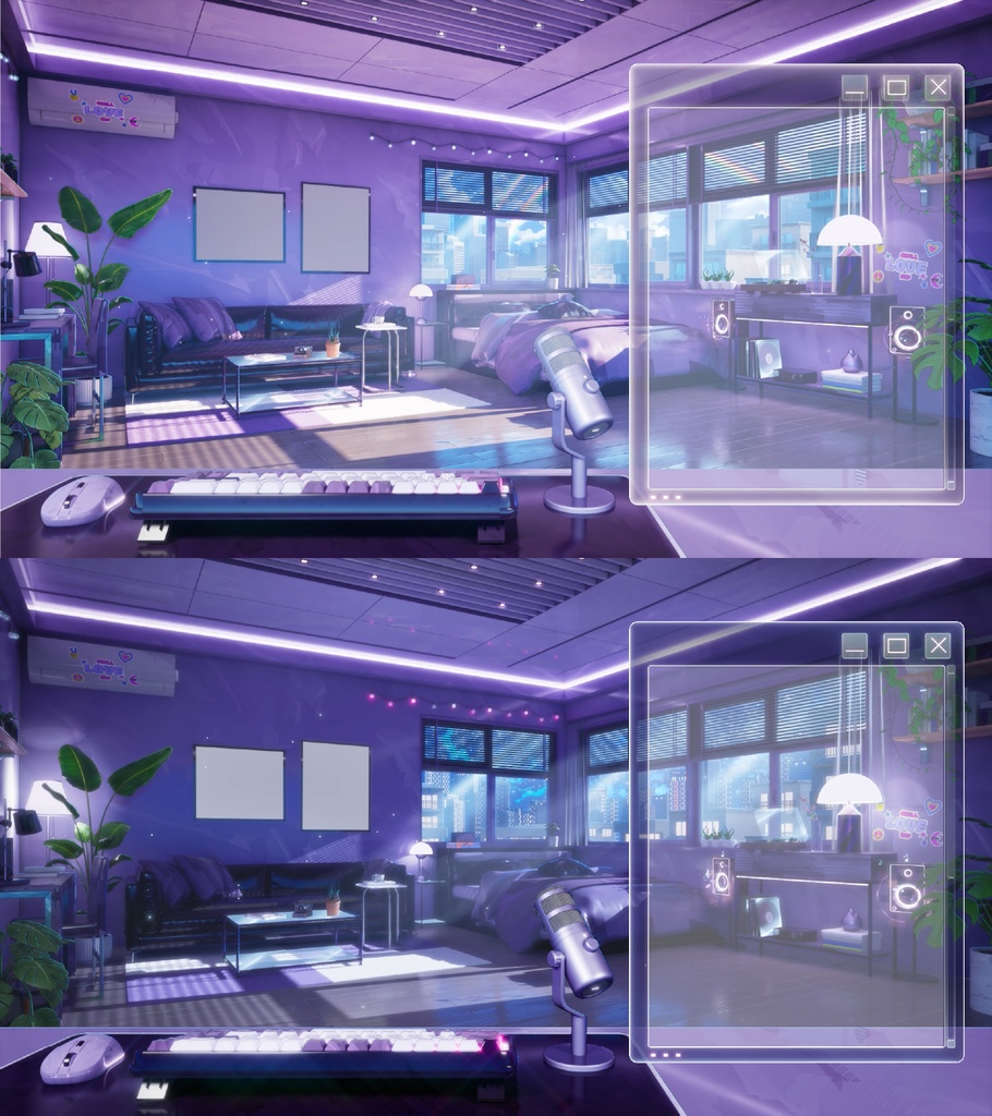 【Vtuber - 動く配信背景】音楽が流れる部屋