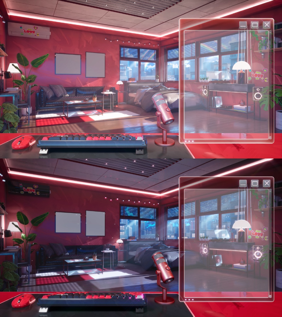 【Vtuber - 動く配信背景】音楽が流れる部屋