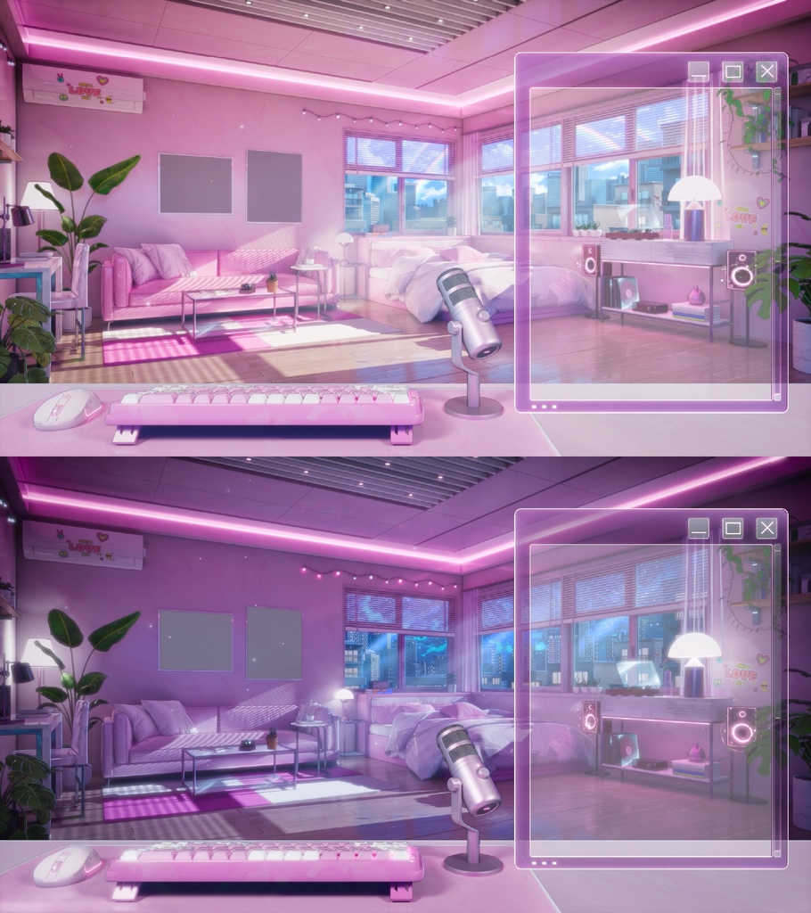 【Vtuber - 動く配信背景】音楽が流れる部屋