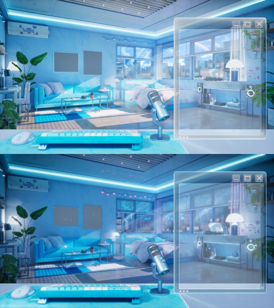 【Vtuber - 動く配信背景】音楽が流れる部屋